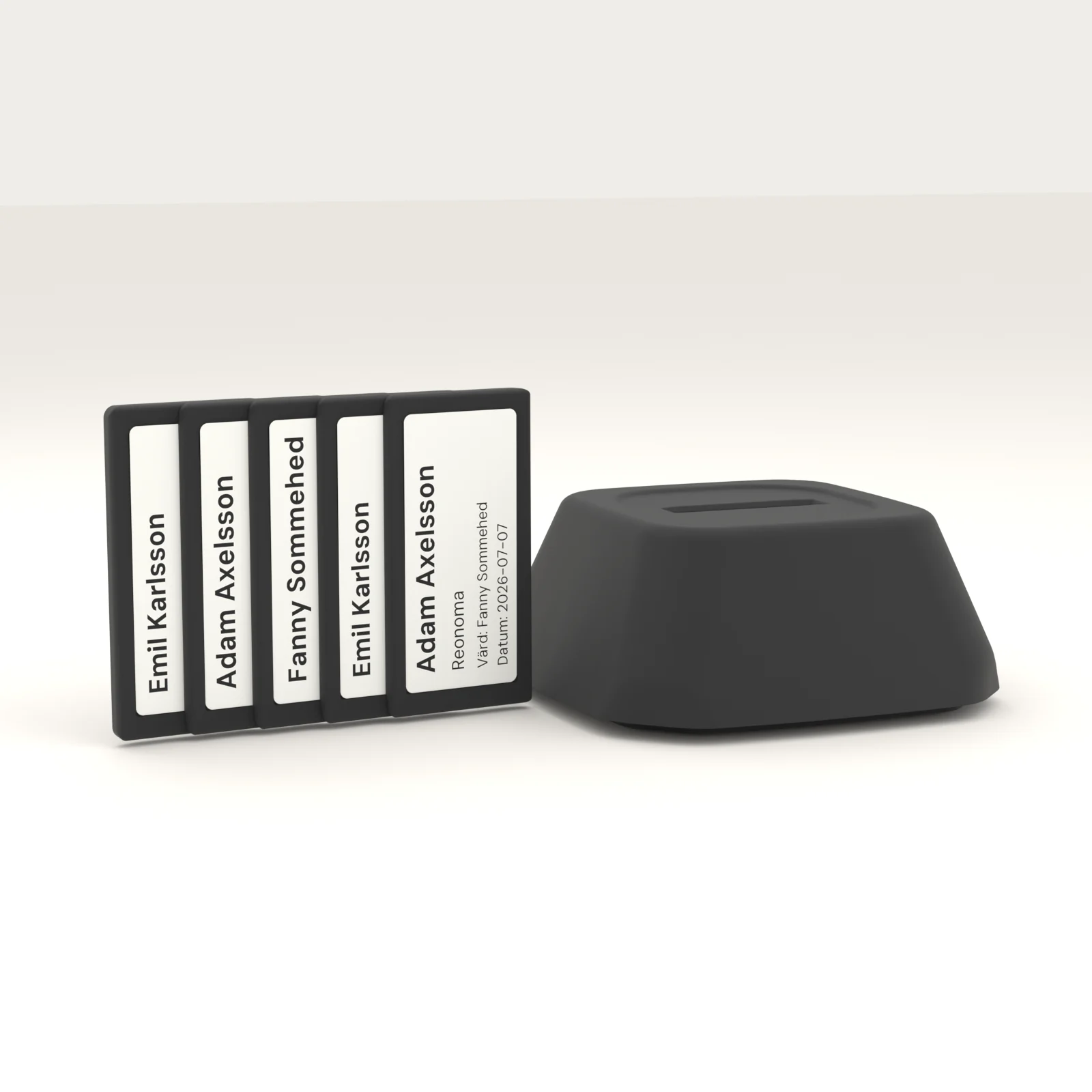 Reonoma starter kit: one docking station with five e-ink visitor badges